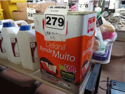 LOTE 279 - 01 LATA DE TINTA IQUINE DELANIL RENDE MUITO 18L FOSCO BASE “M”. (NO ESTADO) ATENÇÃO! FAZER A VISITAÇÃO ANTES DE ARREMATAR, NÃO SABEMOS SE FUNCIONA. LEILÃO NÃO TEM GARANTIA E NEM DEVOLUÇÃO, SUJEITO A POSSÍVEIS AVARIAS VISÍVEIS/OCULTAS E/OU AUSÊNCIA DE COMPONENTES.