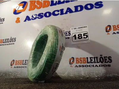 LOTE 185 - 01 ROLO DE CABO FLEXÍVEL 100M 1X4MM NA COR VERDE(NOVO). (NO ESTADO) ATENÇÃO! FAZER A VISITAÇÃO ANTES DE ARREMATAR, NÃO SABEMOS SE FUNCIONA. LEILÃO NÃO TEM GARANTIA E NEM DEVOLUÇÃO, SUJEITO A POSSÍVEIS AVARIAS VISÍVEIS/OCULTAS E/OU AUSÊNCIA DE COMPONENTES.