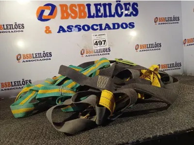 LOTE 497 - 05 CINTOS DE SEGURANÇA NO TRABALHO. (NO ESTADO) ATENÇÃO! FAZER A VISITAÇÃO ANTES DE ARREMATAR, NÃO SABEMOS SE FUNCIONA. LEILÃO NÃO TEM GARANTIA E NEM DEVOLUÇÃO, SUJEITO A POSSÍVEIS AVARIAS VISÍVEIS/OCULTAS E/OU AUSÊNCIA DE COMPONENTES.