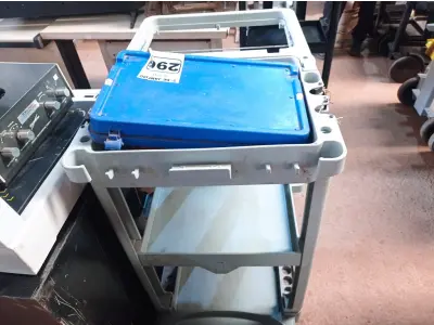 LOTE 296 - 01 CARRINHO PARA LIMPEZA INDUSTRIAL INCOMPLETO. (NO ESTADO) ATENÇÃO! FAZER A VISITAÇÃO ANTES DE ARREMATAR, NÃO SABEMOS SE FUNCIONA. LEILÃO NÃO TEM GARANTIA E NEM DEVOLUÇÃO, SUJEITO A POSSÍVEIS AVARIAS VISÍVEIS/OCULTAS E/OU AUSÊNCIA DE COMPONENTES.