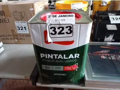 LOTE 323 - 01 LATA DE TINTA IQUINE PINTALAR FOSCO AVELUDADO 18L COR VERDE PISCINA. (NO ESTADO) ATENÇÃO! FAZER A VISITAÇÃO ANTES DE ARREMATAR, NÃO SABEMOS SE FUNCIONA. LEILÃO NÃO TEM GARANTIA E NEM DEVOLUÇÃO, SUJEITO A POSSÍVEIS AVARIAS VISÍVEIS/OCULTAS E/OU AUSÊNCIA DE COMPONENTES.