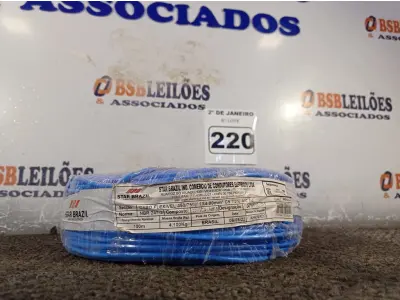 LOTE 220 - 01 ROLO DE CABO FLEXÍVEL 100M 1X4MM NA COR AZUL(NOVO). (NO ESTADO) ATENÇÃO! FAZER A VISITAÇÃO ANTES DE ARREMATAR, NÃO SABEMOS SE FUNCIONA. LEILÃO NÃO TEM GARANTIA E NEM DEVOLUÇÃO, SUJEITO A POSSÍVEIS AVARIAS VISÍVEIS/OCULTAS E/OU AUSÊNCIA DE COMPONENTES.