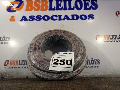 LOTE 250 - 01 ROLO DE CABO FLEXÍVEL 100M 1X10MM NA COR PRETA(NOVO). (NO ESTADO) ATENÇÃO! FAZER A VISITAÇÃO ANTES DE ARREMATAR, NÃO SABEMOS SE FUNCIONA. LEILÃO NÃO TEM GARANTIA E NEM DEVOLUÇÃO, SUJEITO A POSSÍVEIS AVARIAS VISÍVEIS/OCULTAS E/OU AUSÊNCIA DE COMPONENTES.