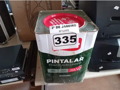 LOTE 335 - 01 LATA DE TINTA IQUINE PINTALAR FOSCO AVELUDADO 18L COR VERDE PISCINA. (NO ESTADO) ATENÇÃO! FAZER A VISITAÇÃO ANTES DE ARREMATAR, NÃO SABEMOS SE FUNCIONA. LEILÃO NÃO TEM GARANTIA E NEM DEVOLUÇÃO, SUJEITO A POSSÍVEIS AVARIAS VISÍVEIS/OCULTAS E/OU AUSÊNCIA DE COMPONENTES.