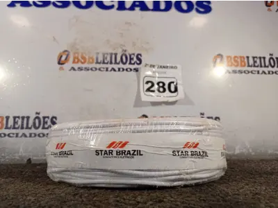 LOTE 280 - 01 ROLO DE CABO FLEXÍVEL 100M 1X4,00MM NA COR BRANCA. (NOVO)(NO ESTADO) ATENÇÃO! FAZER A VISITAÇÃO ANTES DE ARREMATAR, NÃO SABEMOS SE FUNCIONA. LEILÃO NÃO TEM GARANTIA E NEM DEVOLUÇÃO, SUJEITO A POSSÍVEIS AVARIAS VISÍVEIS/OCULTAS E/OU AUSÊNCIA DE COMPONENTES.