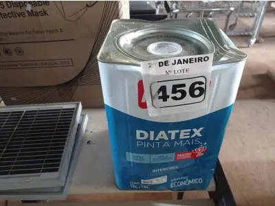 LOTE 456 - 01 LATA DE TINTA IQUINE DIATEX PINTA MAIS 18L FOSCO BASE “P”. (NO ESTADO) ATENÇÃO! FAZER A VISITAÇÃO ANTES DE ARREMATAR, NÃO SABEMOS SE FUNCIONA. LEILÃO NÃO TEM GARANTIA E NEM DEVOLUÇÃO, SUJEITO A POSSÍVEIS AVARIAS VISÍVEIS/OCULTAS E/OU AUSÊNCIA DE COMPONENTES.