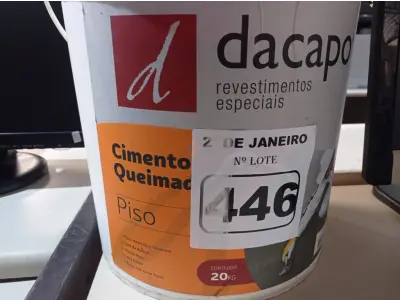 LOTE 446 - 01 BALDE DE CIMENTO QUEIMADO DACAPÓ 20KG. (NO ESTADO) ATENÇÃO! FAZER A VISITAÇÃO ANTES DE ARREMATAR, NÃO SABEMOS SE FUNCIONA. LEILÃO NÃO TEM GARANTIA E NEM DEVOLUÇÃO, SUJEITO A POSSÍVEIS AVARIAS VISÍVEIS/OCULTAS E/OU AUSÊNCIA DE COMPONENTES.