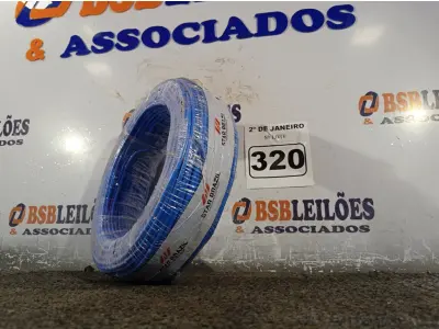 LOTE 320 - 01 ROLO DE CABO FLEXÍVEL 100M 1X4MM NA COR AZUL (NOVO). (NO ESTADO) ATENÇÃO! FAZER A VISITAÇÃO ANTES DE ARREMATAR, NÃO SABEMOS SE FUNCIONA. LEILÃO NÃO TEM GARANTIA E NEM DEVOLUÇÃO, SUJEITO A POSSÍVEIS AVARIAS VISÍVEIS/OCULTAS E/OU AUSÊNCIA DE COMPONENTES.