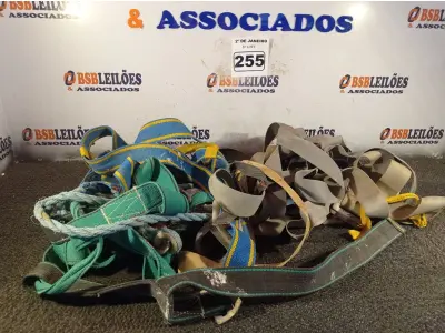 LOTE 255 - 05 CINTOS DE SEGURANÇA. (NO ESTADO) ATENÇÃO! FAZER A VISITAÇÃO ANTES DE ARREMATAR, NÃO SABEMOS SE FUNCIONA. LEILÃO NÃO TEM GARANTIA E NEM DEVOLUÇÃO, SUJEITO A POSSÍVEIS AVARIAS VISÍVEIS/OCULTAS E/OU AUSÊNCIA DE COMPONENTES.