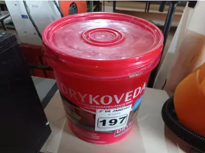 LOTE 197 - 01 ADITIVO IPERMEABILIZANTE PARA ARGAMASSA E CONCRETO MARCA DRIKOVEDA 18L. (NO ESTADO) ATENÇÃO! FAZER A VISITAÇÃO ANTES DE ARREMATAR, NÃO SABEMOS SE FUNCIONA. LEILÃO NÃO TEM GARANTIA E NEM DEVOLUÇÃO, SUJEITO A POSSÍVEIS AVARIAS VISÍVEIS/OCULTAS E/OU AUSÊNCIA DE COMPONENTES.