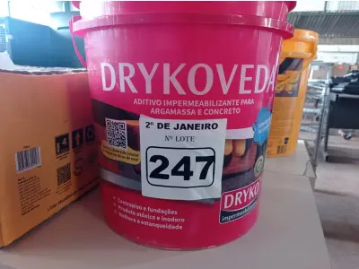 LOTE 247 - 01 ADITIVO IPERMEABILIZANTE PARA ARGAMASSA E CONCRETO MARCA DRIKOVEDA 18L. (NO ESTADO) ATENÇÃO! FAZER A VISITAÇÃO ANTES DE ARREMATAR, NÃO SABEMOS SE FUNCIONA. LEILÃO NÃO TEM GARANTIA E NEM DEVOLUÇÃO, SUJEITO A POSSÍVEIS AVARIAS VISÍVEIS/OCULTAS E/OU AUSÊNCIA DE COMPONENTES.