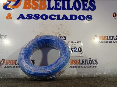 LOTE 320 - 01 ROLO DE CABO FLEXÍVEL 100M 1X4MM NA COR AZUL (NOVO). (NO ESTADO) ATENÇÃO! FAZER A VISITAÇÃO ANTES DE ARREMATAR, NÃO SABEMOS SE FUNCIONA. LEILÃO NÃO TEM GARANTIA E NEM DEVOLUÇÃO, SUJEITO A POSSÍVEIS AVARIAS VISÍVEIS/OCULTAS E/OU AUSÊNCIA DE COMPONENTES.