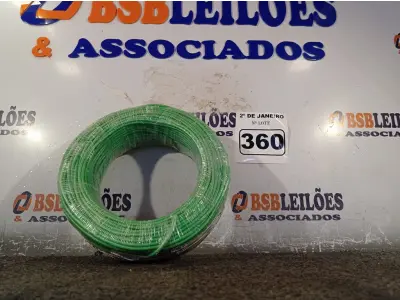 LOTE 360 - 01 ROLO DE CABO FLEXÍVEL 100M 1X4MM NA COR VERDE(NOVO). (NO ESTADO) ATENÇÃO! FAZER A VISITAÇÃO ANTES DE ARREMATAR, NÃO SABEMOS SE FUNCIONA. LEILÃO NÃO TEM GARANTIA E NEM DEVOLUÇÃO, SUJEITO A POSSÍVEIS AVARIAS VISÍVEIS/OCULTAS E/OU AUSÊNCIA DE COMPONENTES.
