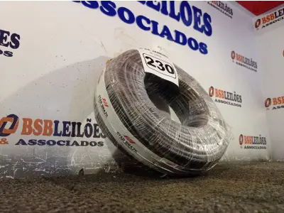 LOTE 230 - 01 ROLO DE CABO FLEXÍVEL 100M 1X10MM NA COR PRETA(NOVO). (NO ESTADO) ATENÇÃO! FAZER A VISITAÇÃO ANTES DE ARREMATAR, NÃO SABEMOS SE FUNCIONA. LEILÃO NÃO TEM GARANTIA E NEM DEVOLUÇÃO, SUJEITO A POSSÍVEIS AVARIAS VISÍVEIS/OCULTAS E/OU AUSÊNCIA DE COMPONENTES.