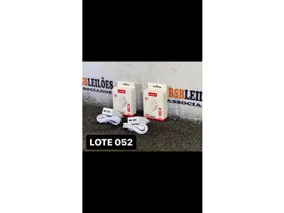 LOTE 052 - 02 KITS COM CABO E FONTE USB DUPLA FASTCHARGER ( NOVO ) ( NO ESTADO )