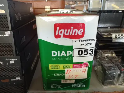 LOTE 053 - 01 LATA DE TINTA IQUINE DIAPISO SUPER RESISTENTE 18L NA COR VERMELHA. (NO ESTADO) ATENÇÃO! FAZER A VISITAÇÃO ANTES DE ARREMATAR, NÃO SABEMOS SE FUNCIONA. LEILÃO NÃO TEM GARANTIA E NEM DEVOLUÇÃO, SUJEITO A POSSÍVEIS AVARIAS VISÍVEIS/OCULTAS E/OU AUSÊNCIA DE COMPONENTES.