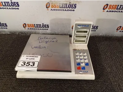 LOTE 353 - 01 BALANÇA DIGITAL MARCA FILIZOLA. (NO ESTADO) ATENÇÃO! FAZER A VISITAÇÃO ANTES DE ARREMATAR, NÃO SABEMOS SE FUNCIONA. LEILÃO NÃO TEM GARANTIA E NEM DEVOLUÇÃO, SUJEITO A POSSÍVEIS AVARIAS VISÍVEIS/OCULTAS E/OU AUSÊNCIA DE COMPONENTES.