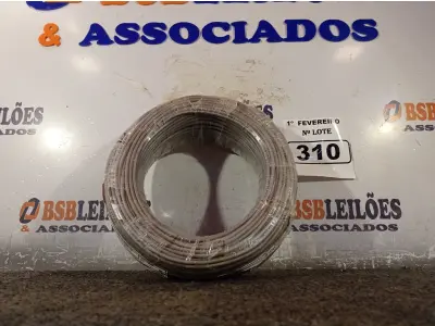 LOTE 310 - 01 ROLO DE CABO FLEXÍVEL 100M 1X4MM NA COR CINZA(NOVO). (NO ESTADO) ATENÇÃO! FAZER A VISITAÇÃO ANTES DE ARREMATAR, NÃO SABEMOS SE FUNCIONA. LEILÃO NÃO TEM GARANTIA E NEM DEVOLUÇÃO, SUJEITO A POSSÍVEIS AVARIAS VISÍVEIS/OCULTAS E/OU AUSÊNCIA DE COMPONENTES.