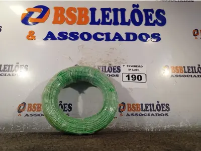 LOTE 190 - 01 ROLO DE CABO FLEXÍVEL 100M 1X4MM NA COR VERDE(NOVO). (NO ESTADO) ATENÇÃO! FAZER A VISITAÇÃO ANTES DE ARREMATAR, NÃO SABEMOS SE FUNCIONA. LEILÃO NÃO TEM GARANTIA E NEM DEVOLUÇÃO, SUJEITO A POSSÍVEIS AVARIAS VISÍVEIS/OCULTAS E/OU AUSÊNCIA DE COMPONENTES.