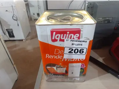 LOTE 206 - 01 LATA DE TINTA IQUINE DELANIL RENDE MUITO 18L FOSCO BASE “C”. (NO ESTADO) ATENÇÃO! FAZER A VISITAÇÃO ANTES DE ARREMATAR, NÃO SABEMOS SE FUNCIONA. LEILÃO NÃO TEM GARANTIA E NEM DEVOLUÇÃO, SUJEITO A POSSÍVEIS AVARIAS VISÍVEIS/OCULTAS E/OU AUSÊNCIA DE COMPONENTES.