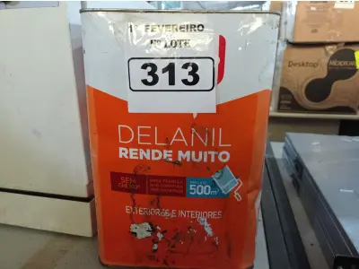 LOTE 313 - 01 LATA DE TINTA IQUINE DELANIL RENDE MUITO 18L FOSCO BASE “C”. (NO ESTADO) ATENÇÃO! FAZER A VISITAÇÃO ANTES DE ARREMATAR, NÃO SABEMOS SE FUNCIONA. LEILÃO NÃO TEM GARANTIA E NEM DEVOLUÇÃO, SUJEITO A POSSÍVEIS AVARIAS VISÍVEIS/OCULTAS E/OU AUSÊNCIA DE COMPONENTES.