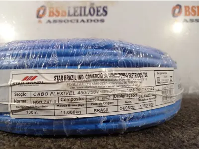 LOTE 290 - 01 ROLO DE CABO FLEXÍVEL 100M 1X10MM NA COR AZUL(NOVO). (NO ESTADO) ATENÇÃO! FAZER A VISITAÇÃO ANTES DE ARREMATAR, NÃO SABEMOS SE FUNCIONA. LEILÃO NÃO TEM GARANTIA E NEM DEVOLUÇÃO, SUJEITO A POSSÍVEIS AVARIAS VISÍVEIS/OCULTAS E/OU AUSÊNCIA DE COMPONENTES.