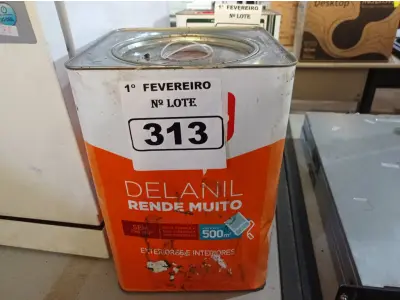 LOTE 313 - 01 LATA DE TINTA IQUINE DELANIL RENDE MUITO 18L FOSCO BASE “C”. (NO ESTADO) ATENÇÃO! FAZER A VISITAÇÃO ANTES DE ARREMATAR, NÃO SABEMOS SE FUNCIONA. LEILÃO NÃO TEM GARANTIA E NEM DEVOLUÇÃO, SUJEITO A POSSÍVEIS AVARIAS VISÍVEIS/OCULTAS E/OU AUSÊNCIA DE COMPONENTES.