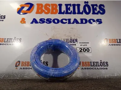 LOTE 200 - 01 ROLO DE CABO FLEXÍVEL 100M 1X4MM NA COR AZUL(NOVO). (NO ESTADO) ATENÇÃO! FAZER A VISITAÇÃO ANTES DE ARREMATAR, NÃO SABEMOS SE FUNCIONA. LEILÃO NÃO TEM GARANTIA E NEM DEVOLUÇÃO, SUJEITO A POSSÍVEIS AVARIAS VISÍVEIS/OCULTAS E/OU AUSÊNCIA DE COMPONENTES.