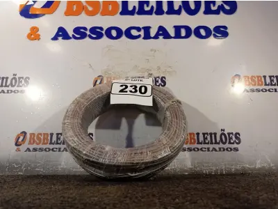 LOTE 230 - 01 ROLO DE CABO FLEXÍVEL 100M 1X4MM NA COR CINZA(NOVO). (NO ESTADO) ATENÇÃO! FAZER A VISITAÇÃO ANTES DE ARREMATAR, NÃO SABEMOS SE FUNCIONA. LEILÃO NÃO TEM GARANTIA E NEM DEVOLUÇÃO, SUJEITO A POSSÍVEIS AVARIAS VISÍVEIS/OCULTAS E/OU AUSÊNCIA DE COMPONENTES.