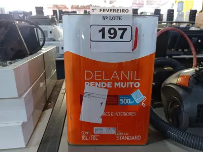 LOTE 197 - 01 LATA DE TINTA IQUINE DELANIL RENDE MUITO 18L FOSCO BASE “C”. (NO ESTADO) ATENÇÃO! FAZER A VISITAÇÃO ANTES DE ARREMATAR, NÃO SABEMOS SE FUNCIONA. LEILÃO NÃO TEM GARANTIA E NEM DEVOLUÇÃO, SUJEITO A POSSÍVEIS AVARIAS VISÍVEIS/OCULTAS E/OU AUSÊNCIA DE COMPONENTES.