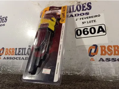 LOTE 060 - 01 JOGO DE CHAVE ALLEN. (NO ESTADO) ATENÇÃO! FAZER A VISITAÇÃO ANTES DE ARREMATAR, NÃO SABEMOS SE FUNCIONA. LEILÃO NÃO TEM GARANTIA E NEM DEVOLUÇÃO, SUJEITO A POSSÍVEIS AVARIAS VISÍVEIS/OCULTAS E/OU AUSÊNCIA DE COMPONENTES.
