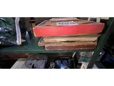 LOTE 008 - 01 LOTE COM DISCOS DE VINIL (NO ESTADO, NÃO SABEMOS SE FUNCIONA. LEILÃO NÃO TEM GARANTIA E NEM DEVOLUÇÃO).