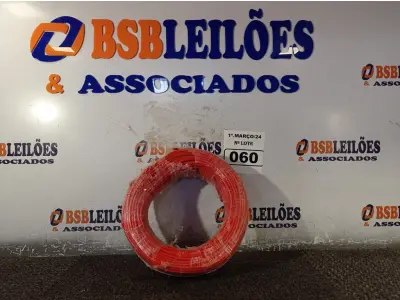 LOTE 060 - 01 ROLO DE CABO FLEXÍVEL 100M 1X4MM NA COR VERMELHA (NOVO). (NO ESTADO) ATENÇÃO! FAZER A VISITAÇÃO ANTES DE ARREMATAR, NÃO SABEMOS SE FUNCIONA. LEILÃO NÃO TEM GARANTIA E NEM DEVOLUÇÃO, SUJEITO A POSSÍVEIS AVARIAS VISÍVEIS/OCULTAS E/OU AUSÊNCIA DE COMPONENTES.