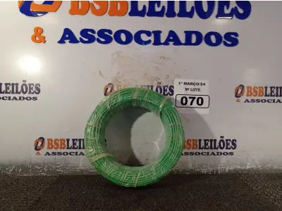LOTE 070 - 01 ROLO DE CABO FLEXÍVEL 100M 1X4MM NA COR VERDE (NOVO). (NO ESTADO) ATENÇÃO! FAZER A VISITAÇÃO ANTES DE ARREMATAR, NÃO SABEMOS SE FUNCIONA. LEILÃO NÃO TEM GARANTIA E NEM DEVOLUÇÃO, SUJEITO A POSSÍVEIS AVARIAS VISÍVEIS/OCULTAS E/OU AUSÊNCIA DE COMPONENTES.