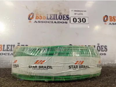 LOTE 030 - 01 ROLO DE CABO FLEXÍVEL 100M 1X4MM NA COR VERDE (NOVO). (NO ESTADO) ATENÇÃO! FAZER A VISITAÇÃO ANTES DE ARREMATAR, NÃO SABEMOS SE FUNCIONA. LEILÃO NÃO TEM GARANTIA E NEM DEVOLUÇÃO, SUJEITO A POSSÍVEIS AVARIAS VISÍVEIS/OCULTAS E/OU AUSÊNCIA DE COMPONENTES.