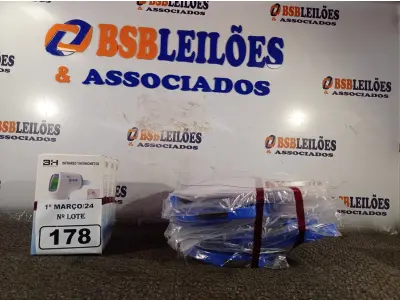 LOTE 178 - 04 TERMÔMETROS DIGITAL E 10 MASCARAS DE PROTEÇÃO. (NO ESTADO) ATENÇÃO! FAZER A VISITAÇÃO ANTES DE ARREMATAR, NÃO SABEMOS SE FUNCIONA. LEILÃO NÃO TEM GARANTIA E NEM DEVOLUÇÃO, SUJEITO A POSSÍVEIS AVARIAS VISÍVEIS/OCULTAS E/OU AUSÊNCIA DE COMPONENTES.