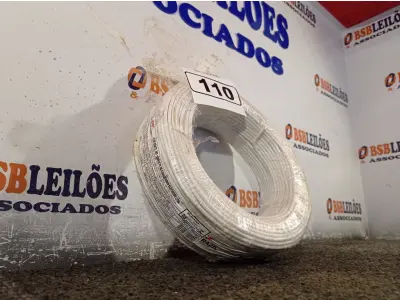 LOTE 110 - 01 ROLO DE CABO FLEXÍVEL 100M 1X4MM NA COR BRANCA (NOVO). (NO ESTADO) ATENÇÃO! FAZER A VISITAÇÃO ANTES DE ARREMATAR, NÃO SABEMOS SE FUNCIONA. LEILÃO NÃO TEM GARANTIA E NEM DEVOLUÇÃO, SUJEITO A POSSÍVEIS AVARIAS VISÍVEIS/OCULTAS E/OU AUSÊNCIA DE COMPONENTES.