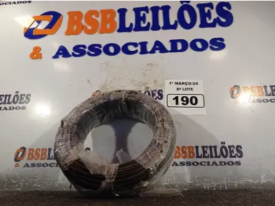 LOTE 190 - 01 ROLO DE CABO FLEXÍVEL 100M 1X4MM NA COR PRETA (NOVO). (NO ESTADO) ATENÇÃO! FAZER A VISITAÇÃO ANTES DE ARREMATAR, NÃO SABEMOS SE FUNCIONA. LEILÃO NÃO TEM GARANTIA E NEM DEVOLUÇÃO, SUJEITO A POSSÍVEIS AVARIAS VISÍVEIS/OCULTAS E/OU AUSÊNCIA DE COMPONENTES.