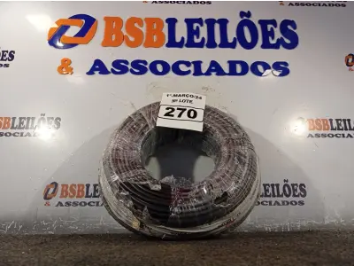 LOTE 270 - 01 ROLO DE CABO FLEXÍVEL 100M 1X10MM NA COR PRETA (NOVO). (NO ESTADO) ATENÇÃO! FAZER A VISITAÇÃO ANTES DE ARREMATAR, NÃO SABEMOS SE FUNCIONA. LEILÃO NÃO TEM GARANTIA E NEM DEVOLUÇÃO, SUJEITO A POSSÍVEIS AVARIAS VISÍVEIS/OCULTAS E/OU AUSÊNCIA DE COMPONENTES.