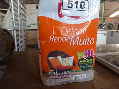 LOTE 510 - 01 LATA DE TINTA IQUINE PINTALAR FOSCO 18L. (NO ESTADO) ATENÇÃO! FAZER A VISITAÇÃO ANTES DE ARREMATAR, NÃO SABEMOS SE FUNCIONA. LEILÃO NÃO TEM GARANTIA E NEM DEVOLUÇÃO, SUJEITO A POSSÍVEIS AVARIAS VISÍVEIS/OCULTAS E/OU AUSÊNCIA DE COMPONENTES.