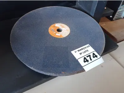 LOTE 474 - 06 DISCOS DE POLICORTE, SENDO 01 PEQUENO. (NO ESTADO) ATENÇÃO! FAZER A VISITAÇÃO ANTES DE ARREMATAR, NÃO SABEMOS SE FUNCIONA. LEILÃO NÃO TEM GARANTIA E NEM DEVOLUÇÃO, SUJEITO A POSSÍVEIS AVARIAS VISÍVEIS/OCULTAS E/OU AUSÊNCIA DE COMPONENTES.