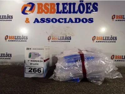 LOTE 266 - 04 TERMÔMETROS DIGITAL E 10 MASCARAS DE PROTEÇÃO. (NO ESTADO) ATENÇÃO! FAZER A VISITAÇÃO ANTES DE ARREMATAR, NÃO SABEMOS SE FUNCIONA. LEILÃO NÃO TEM GARANTIA E NEM DEVOLUÇÃO, SUJEITO A POSSÍVEIS AVARIAS VISÍVEIS/OCULTAS E/OU AUSÊNCIA DE COMPONENTES.