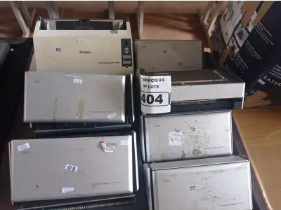 LOTE 404 - 08 SCANNER MARCAS E MODELOS DIVERSOS. (NO ESTADO) ATENÇÃO! FAZER A VISITAÇÃO ANTES DE ARREMATAR, NÃO SABEMOS SE FUNCIONA. LEILÃO NÃO TEM GARANTIA E NEM DEVOLUÇÃO, SUJEITO A POSSÍVEIS AVARIAS VISÍVEIS/OCULTAS E/OU AUSÊNCIA DE COMPONENTES.