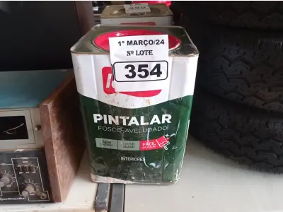 LOTE 354 - 01 LATA DE TINTA IQUINE PINTALAR FOSCO AVELUDADO 18L COR VERDE PISCINA. (NO ESTADO) ATENÇÃO! FAZER A VISITAÇÃO ANTES DE ARREMATAR, NÃO SABEMOS SE FUNCIONA. LEILÃO NÃO TEM GARANTIA E NEM DEVOLUÇÃO, SUJEITO A POSSÍVEIS AVARIAS VISÍVEIS/OCULTAS E/OU AUSÊNCIA DE COMPONENTES.