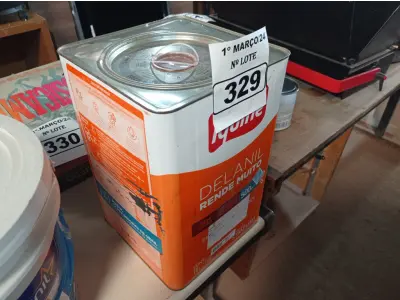 LOTE 329 - 01 LATA DE TINTA IQUINE DELANIL RENDE MUITO 18L BASE “C”. (NO ESTADO) ATENÇÃO! FAZER A VISITAÇÃO ANTES DE ARREMATAR, NÃO SABEMOS SE FUNCIONA. LEILÃO NÃO TEM GARANTIA E NEM DEVOLUÇÃO, SUJEITO A POSSÍVEIS AVARIAS VISÍVEIS/OCULTAS E/OU AUSÊNCIA DE COMPONENTES.