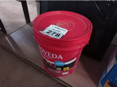 LOTE 278 - 01 BALDE DE DRYKOVEDA, ADITIVO IMPERMEABILIZANTE PARA ARGAMASSA E CONCRETO 18L. (NO ESTADO) ATENÇÃO! FAZER A VISITAÇÃO ANTES DE ARREMATAR, NÃO SABEMOS SE FUNCIONA. LEILÃO NÃO TEM GARANTIA E NEM DEVOLUÇÃO, SUJEITO A POSSÍVEIS AVARIAS VISÍVEIS/OCULTAS E/OU AUSÊNCIA DE COMPONENTES.