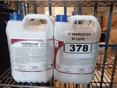 LOTE 378 - 20 LITROS DE CLOROCLEAN, LIMPADOR DESINFETANTE CLORADO PARA INDÚSTRIAS ALIMENTÍCIAS E AFINS. (NO ESTADO) ATENÇÃO! FAZER A VISITAÇÃO ANTES DE ARREMATAR, NÃO SABEMOS SE FUNCIONA. LEILÃO NÃO TEM GARANTIA E NEM DEVOLUÇÃO, SUJEITO A POSSÍVEIS AVARIAS VISÍVEIS/OCULTAS E/OU AUSÊNCIA DE COMPONENTES.