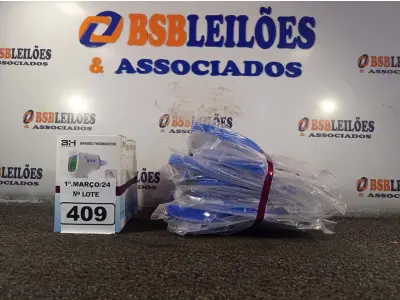 LOTE 409 - 04 TERMÔMETROS DIGITAL E 10 MASCARAS DE PROTEÇÃO. (NO ESTADO) ATENÇÃO! FAZER A VISITAÇÃO ANTES DE ARREMATAR, NÃO SABEMOS SE FUNCIONA. LEILÃO NÃO TEM GARANTIA E NEM DEVOLUÇÃO, SUJEITO A POSSÍVEIS AVARIAS VISÍVEIS/OCULTAS E/OU AUSÊNCIA DE COMPONENTES.