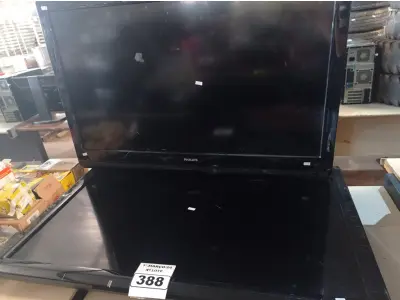 LOTE 388 - 02 TV’S MARCAS E MODELOS DIVERSOS PARA RETIRADA DE PEÇAS. (NO ESTADO) ATENÇÃO! FAZER A VISITAÇÃO ANTES DE ARREMATAR, NÃO SABEMOS SE FUNCIONA. LEILÃO NÃO TEM GARANTIA E NEM DEVOLUÇÃO, SUJEITO A POSSÍVEIS AVARIAS VISÍVEIS/OCULTAS E/OU AUSÊNCIA DE COMPONENTES.
