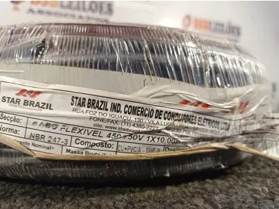 LOTE 250 - 01 ROLO DE CABO FLEXÍVEL 100M 1X10MM NA COR PRETA (NOVO). (NO ESTADO) ATENÇÃO! FAZER A VISITAÇÃO ANTES DE ARREMATAR, NÃO SABEMOS SE FUNCIONA. LEILÃO NÃO TEM GARANTIA E NEM DEVOLUÇÃO, SUJEITO A POSSÍVEIS AVARIAS VISÍVEIS/OCULTAS E/OU AUSÊNCIA DE COMPONENTES.